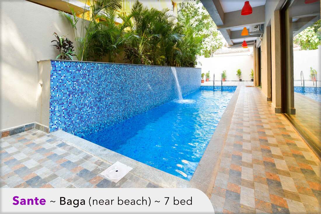 luxury baga pool villa for rent