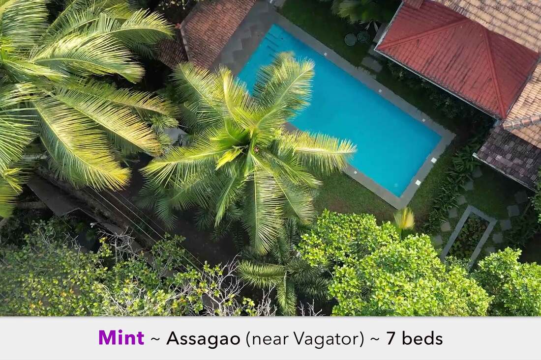assagao seven bed villa for rent with private pool