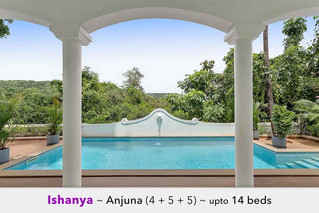 anjuna 5 bed and 4 bed private pool villa for rent