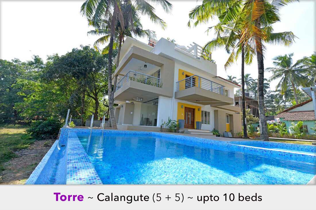 calangute ten bed villa with private pool on rent
