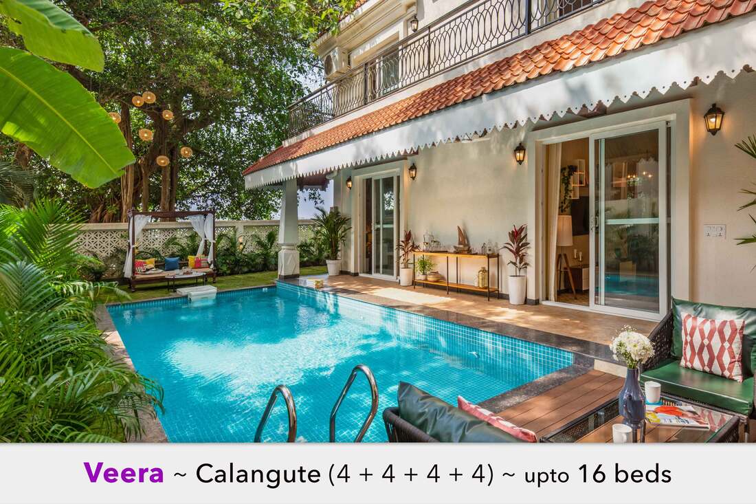 veera villa in calangute for large groups